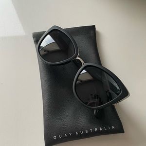 Quay Australia Black Cat-Eye Sunglasses